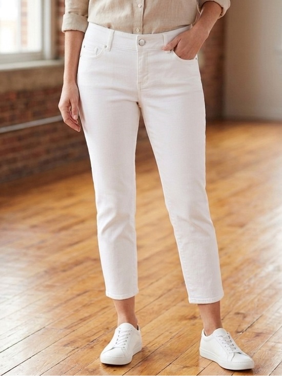 Talbots Denim - Talbots Women's Boyfriend Jeans 14P White